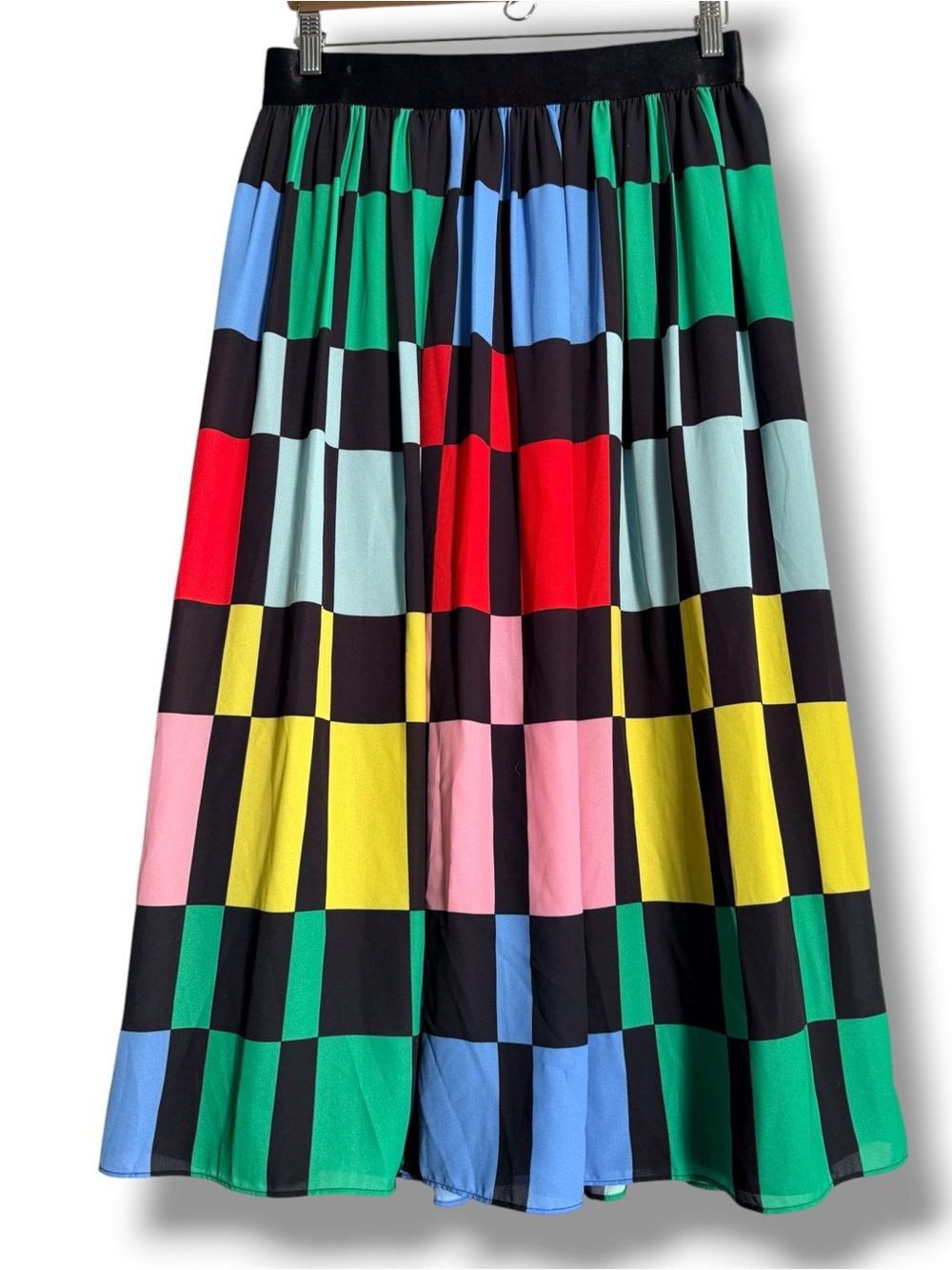 Alice + Olivia Melda Checkered Midi Gathered Skirt Size 10 NWT - Picture 2 of 16